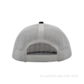 100% katoenen 2D geborduurde trucker hoed zwart